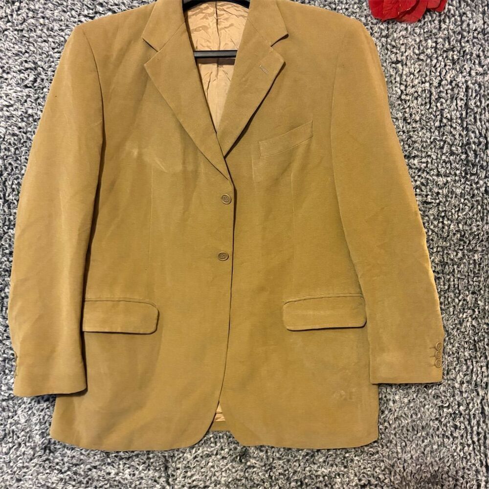 Vintage Marks & Spencer Men's Blazer Gold Medium Classic Formal